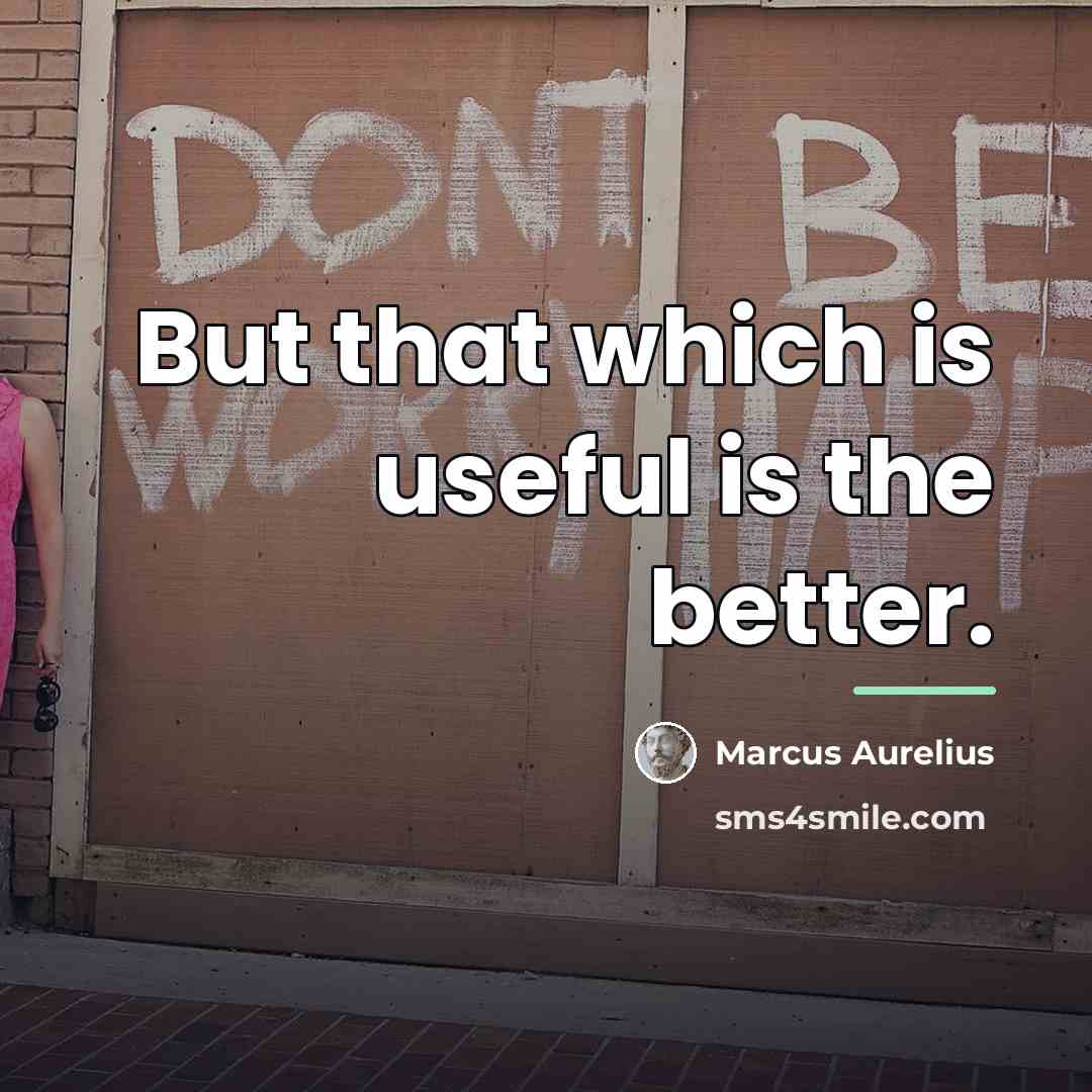 “But that which is useful is the better.…” quote by Marcus Aurelius