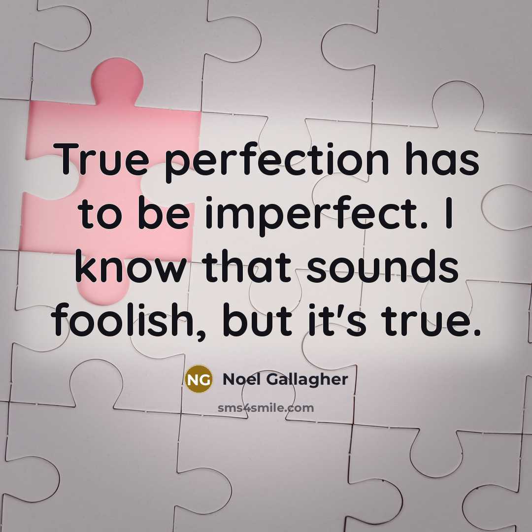 “True perfection has to be imperfect. I know that sounds…” quote by Noel Gallagher