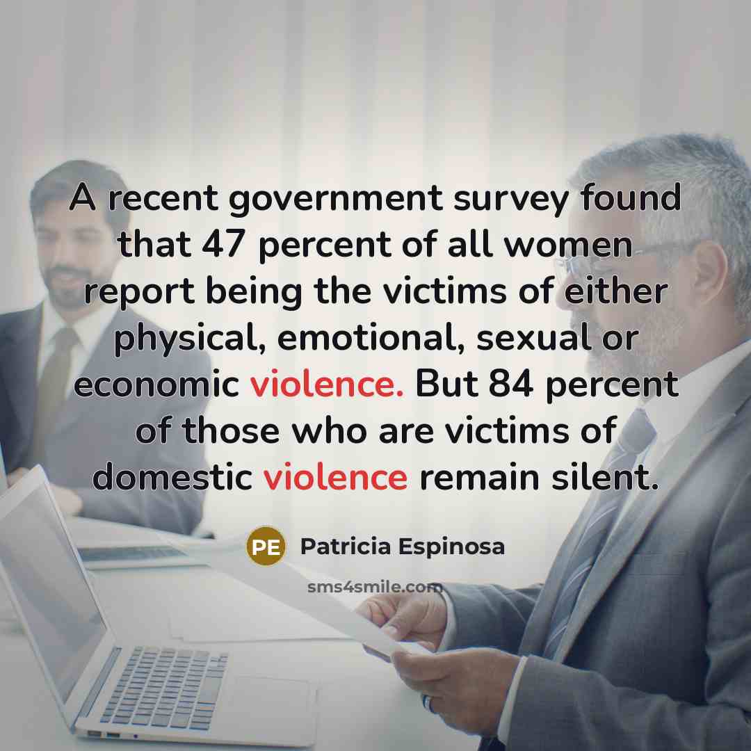 “A recent government survey found that 47 percent of all…” quote by Patricia Espinosa