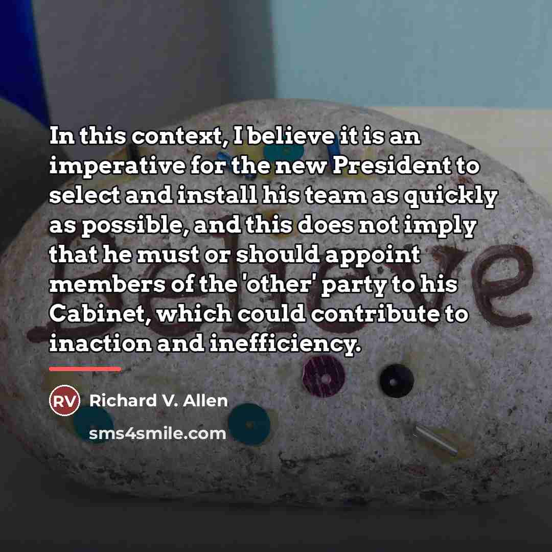 “In this context, I believe it is an imperative for…” quote by Richard V. Allen