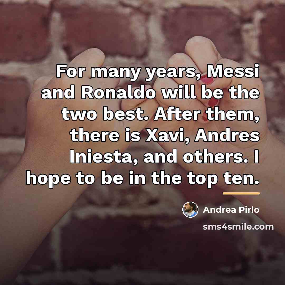 “For many years, Messi and Ronaldo will be the two…” quote by Andrea Pirlo
