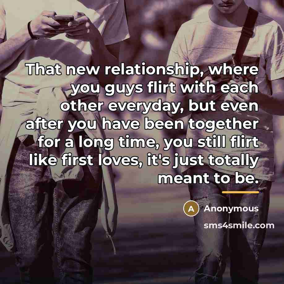 “That new relationship, where you guys flirt with each other…” quote by Anonymous