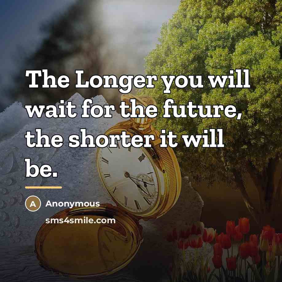 “The Longer you will wait for the future, the shorter…” quote by Anonymous