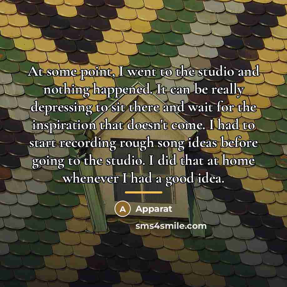 “At some point, I went to the studio and nothing…” quote by Apparat