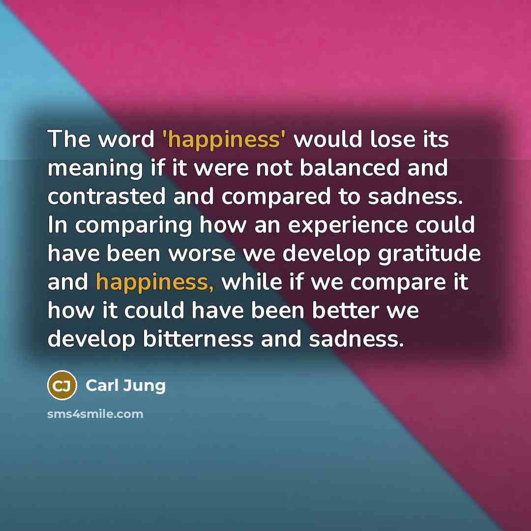 “The word 'happiness' would lose its meaning if it were…” quote by Carl Jung
