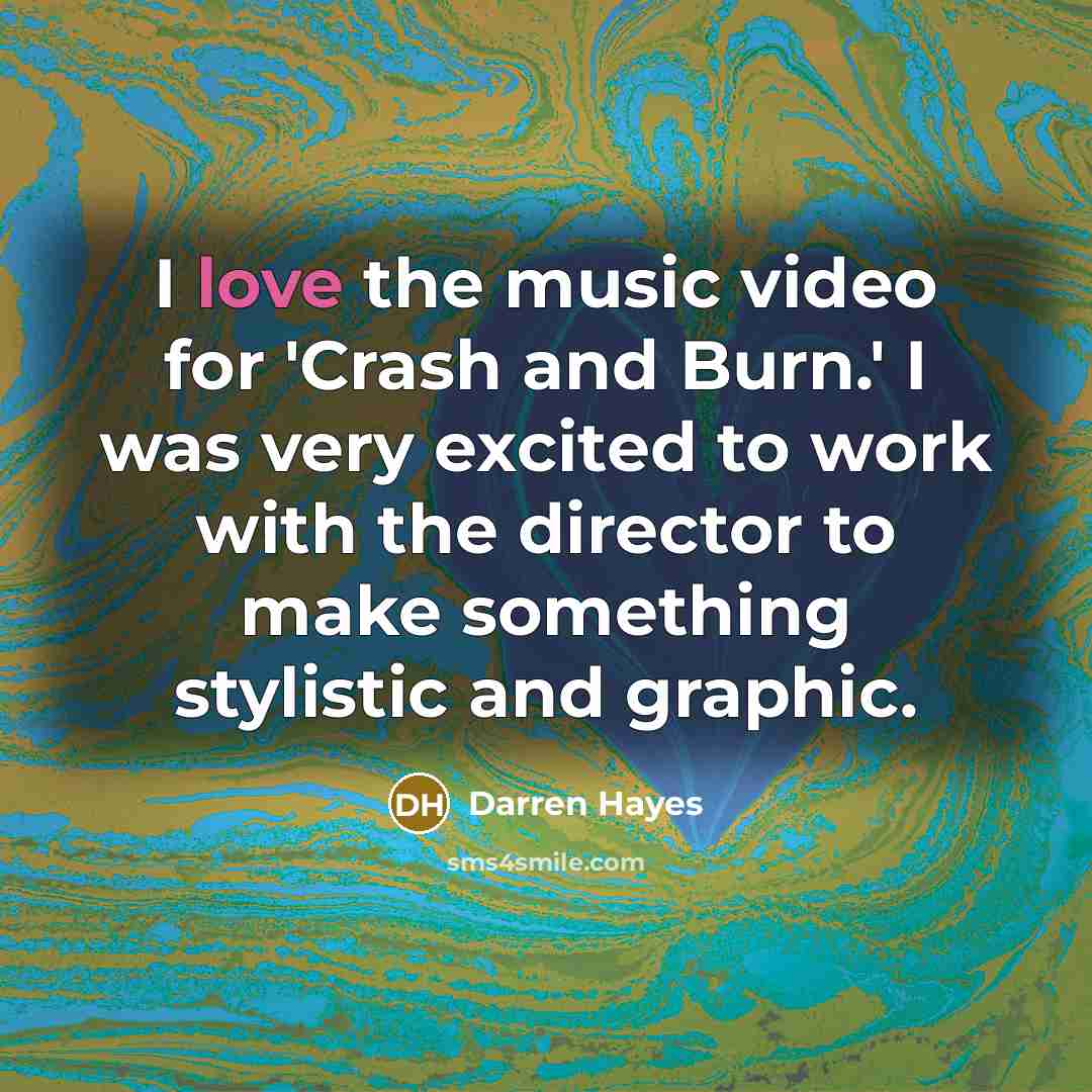 “I love the music video for 'Crash and Burn.' I…” quote by Darren Hayes