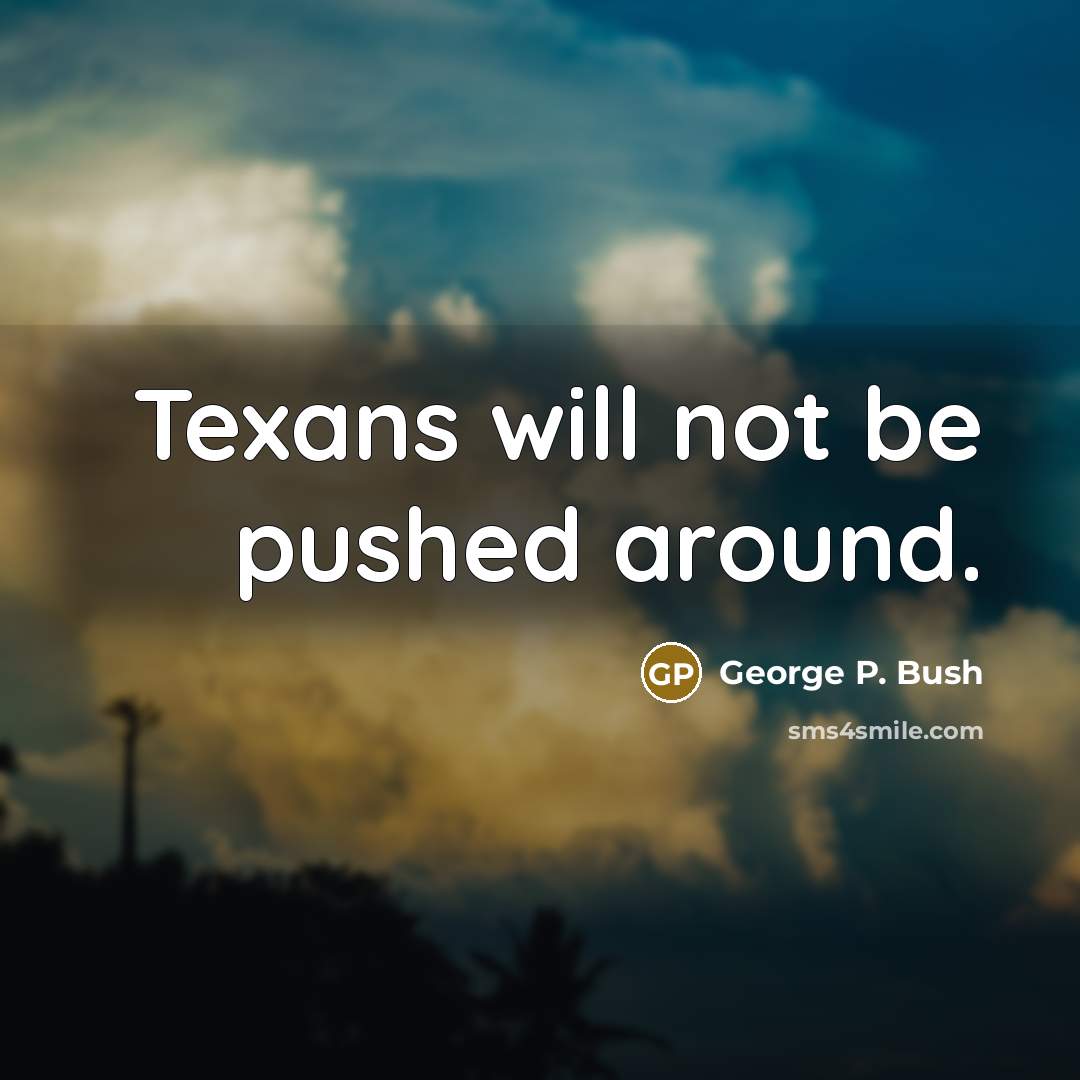 “Texans will not be pushed around.…” quote by George P. Bush