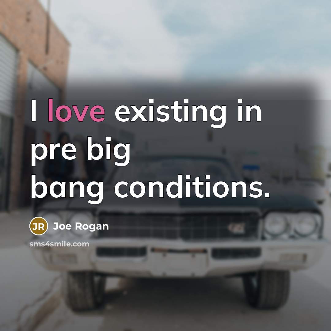 “I love existing in pre big bang conditions.…” quote by Joe Rogan