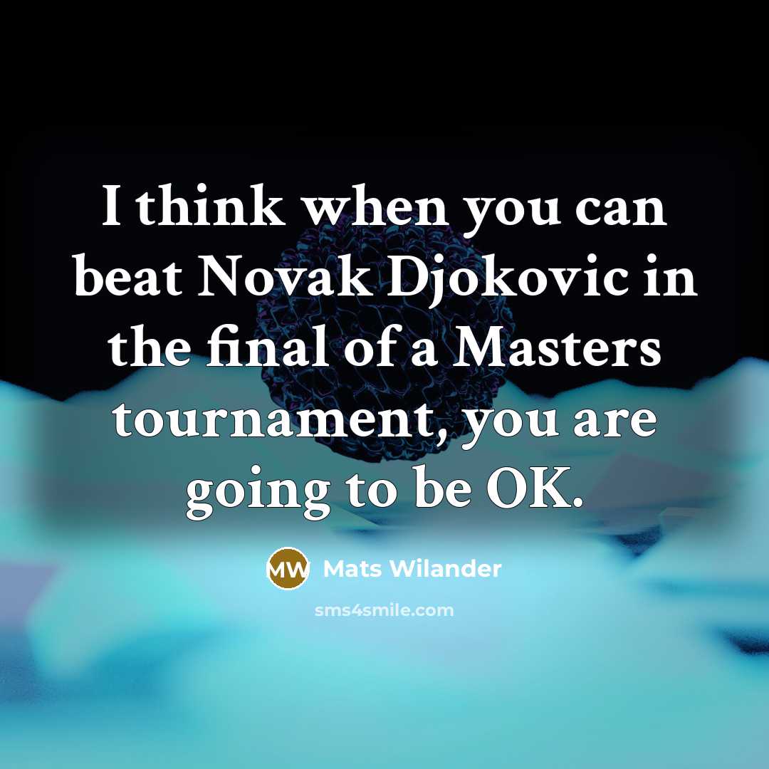 “I think when you can beat Novak Djokovic in the…” quote by Mats Wilander