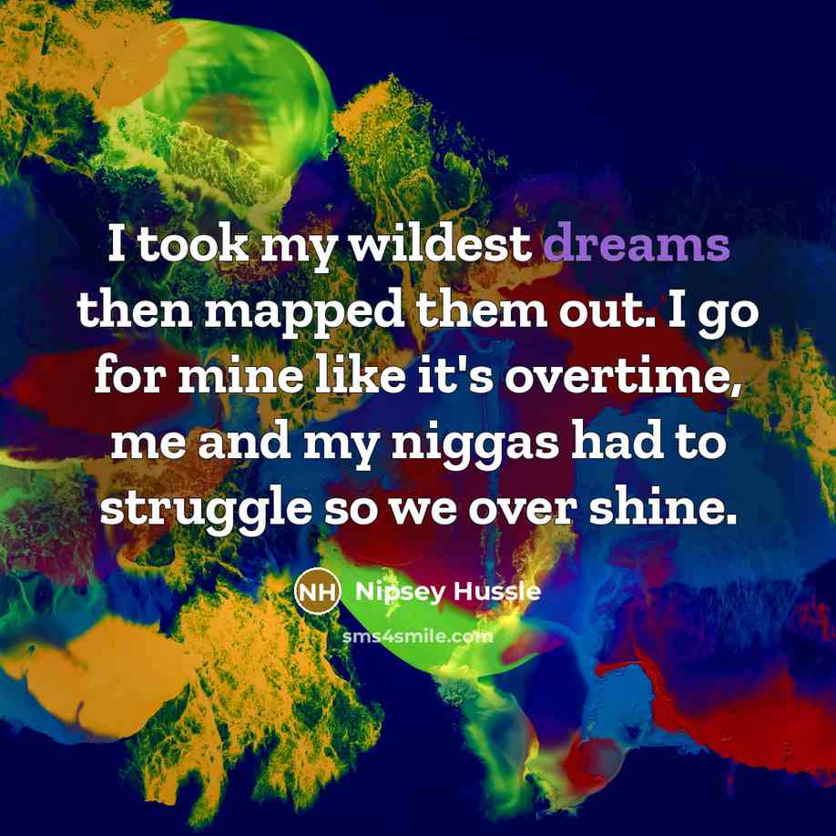 “I took my wildest dreams then mapped them out. I…” quote by Nipsey Hussle