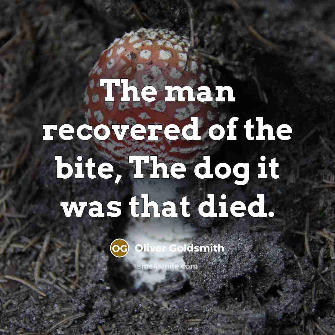 “The man recovered of the bite, The dog it was…” quote by Oliver Goldsmith