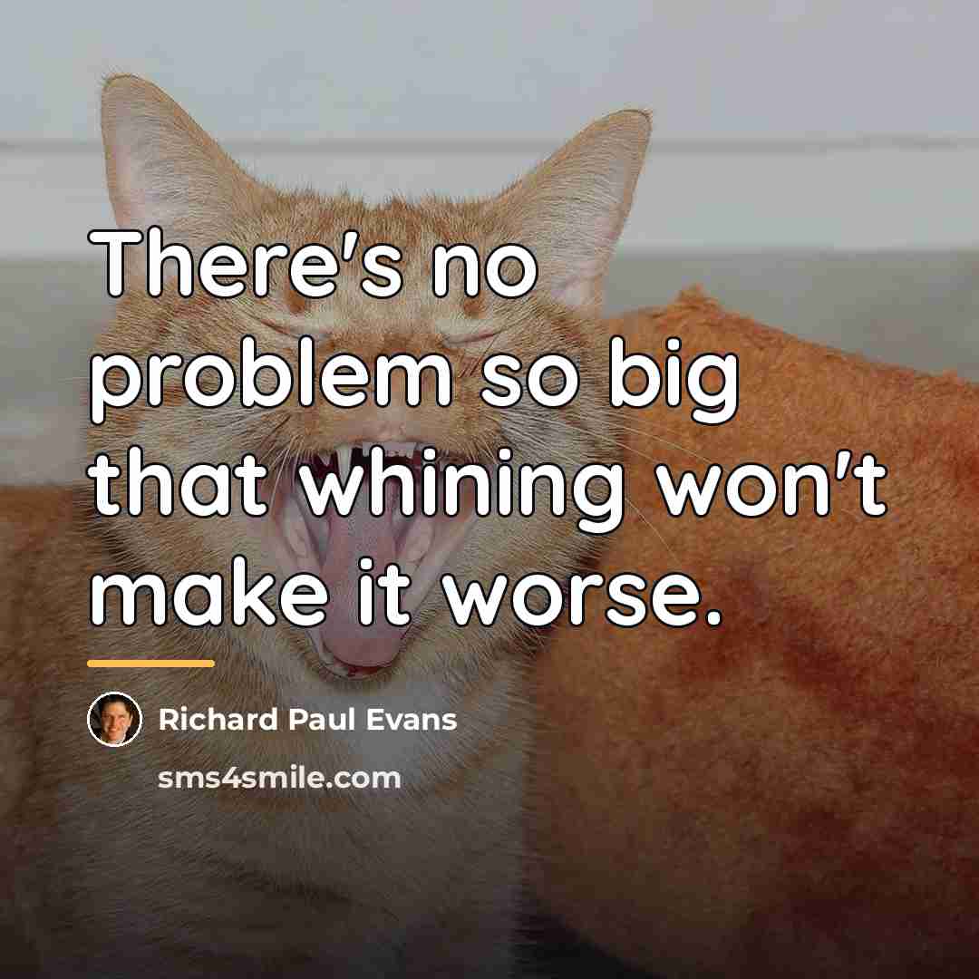 “There's no problem so big that whining won't make it…” quote by Richard Paul Evans