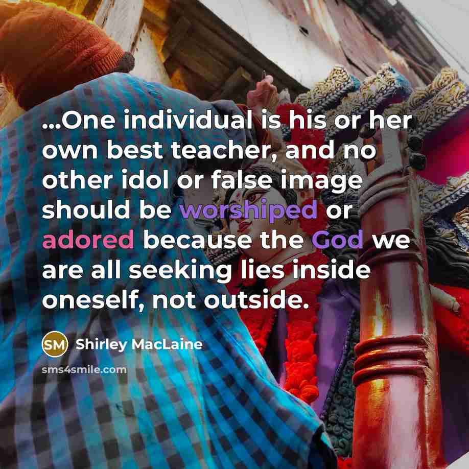 “...One individual is his or her own best teacher, and…” quote by Shirley MacLaine
