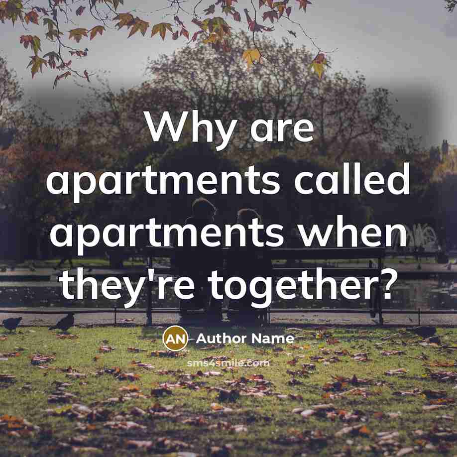 “Why are apartments called apartments when they're together?…” quote by Author Name