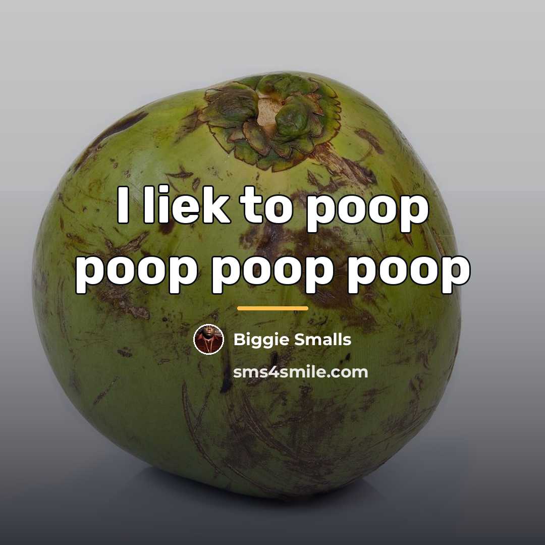 “I liek to poop poop poop poop…” quote by Biggie Smalls