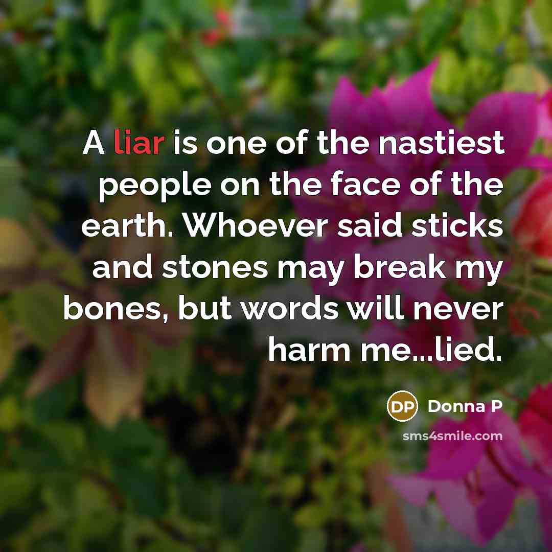 “A liar is one of the nastiest people on the…” quote by Donna P