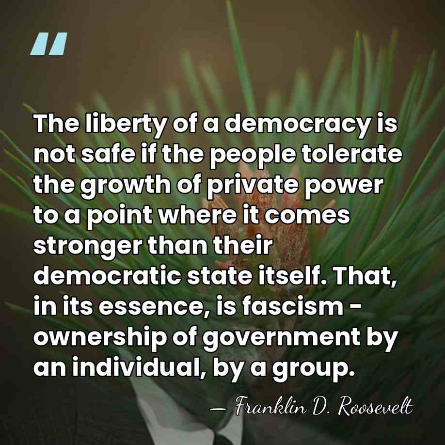 The liberty of a democracy is not safe if the people tolerate&hellip; - Franklin D. Roosevelt