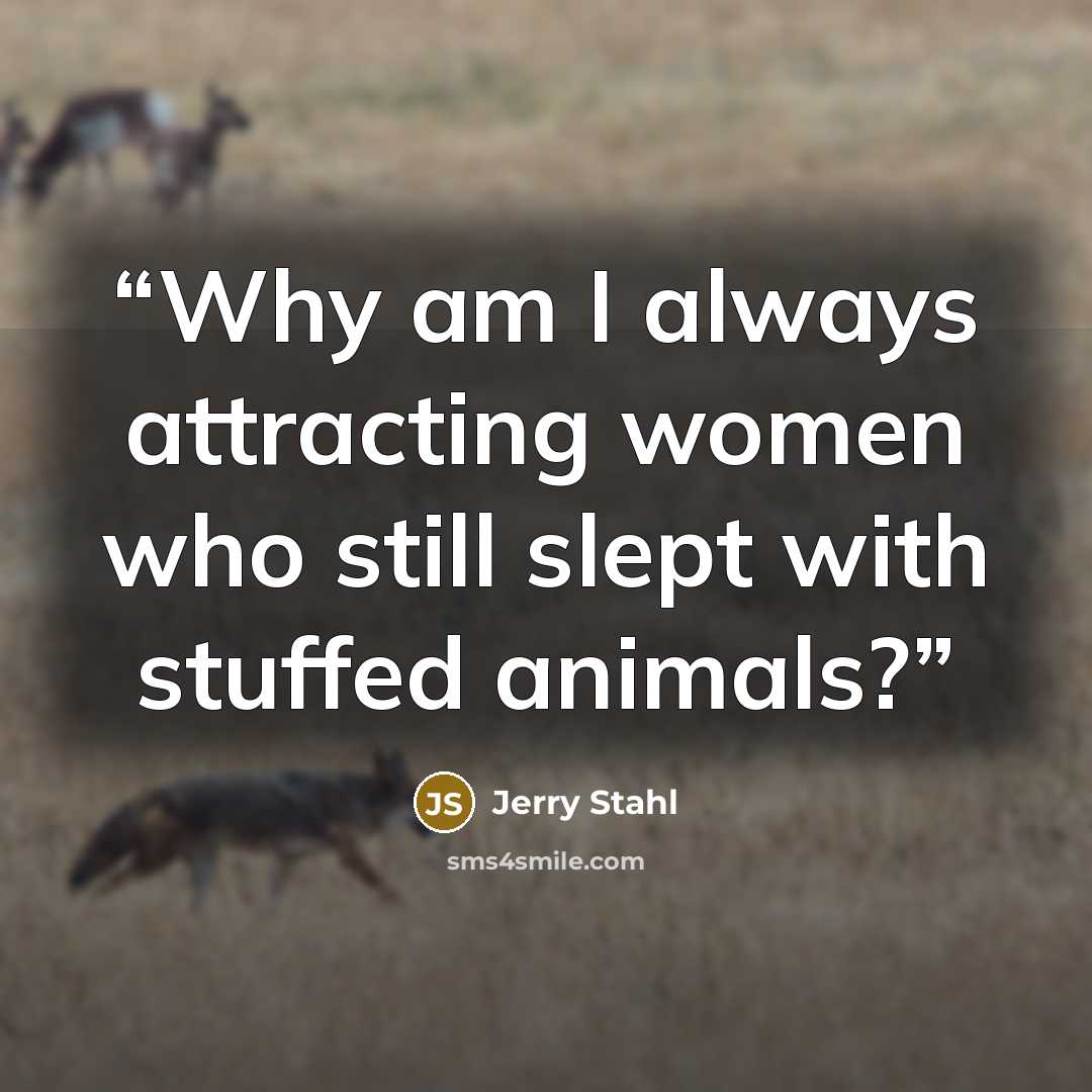 “Why am I always attracting women who still slept with stuffed animals?” quote by Jerry Stahl