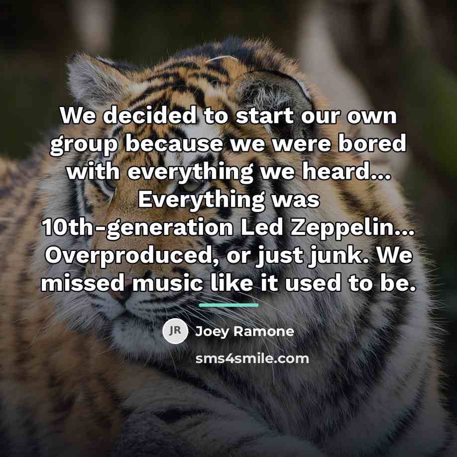“We decided to start our own group because we were…” quote by Joey Ramone
