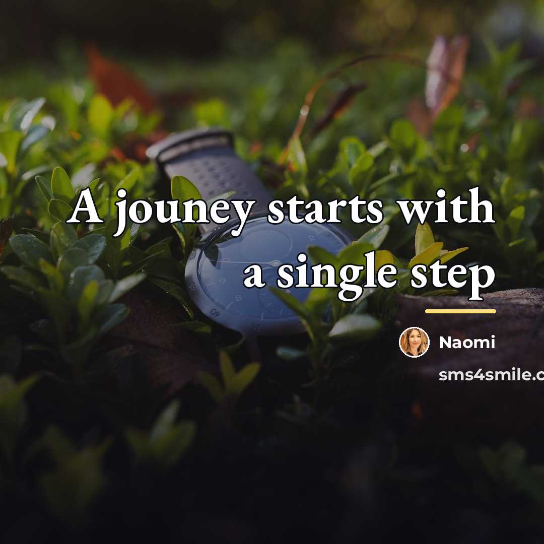 “A jouney starts with a single step…” quote by Naomi
