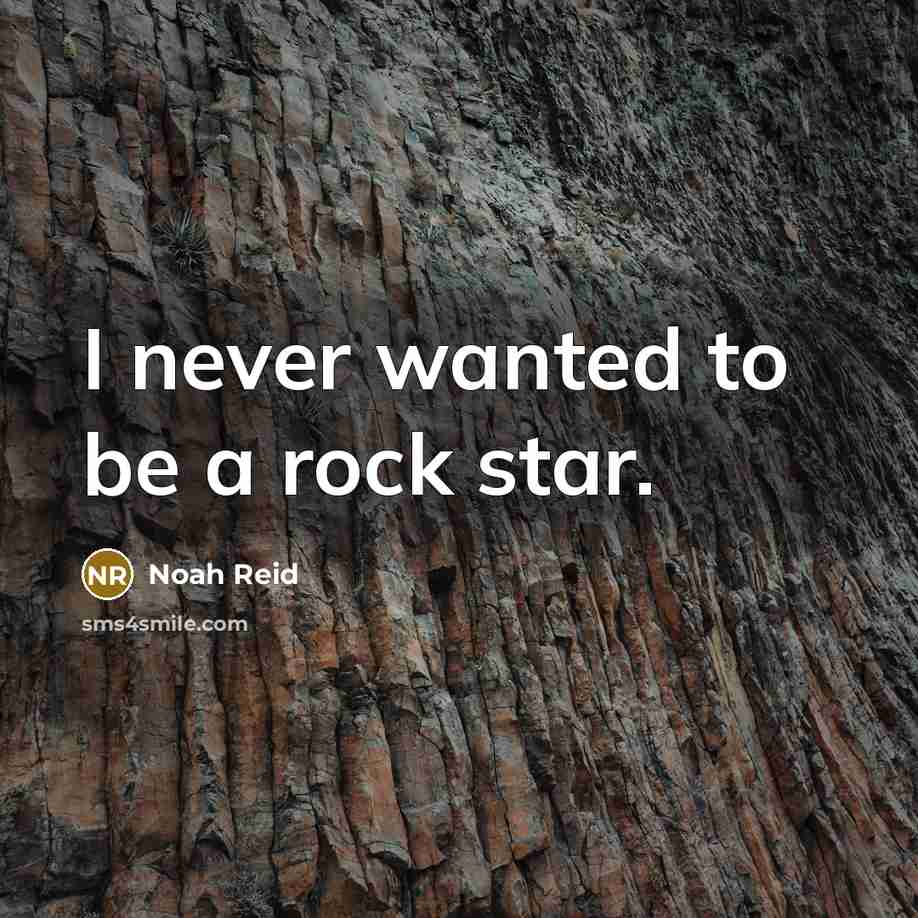 “I never wanted to be a rock star.…” quote by Noah Reid