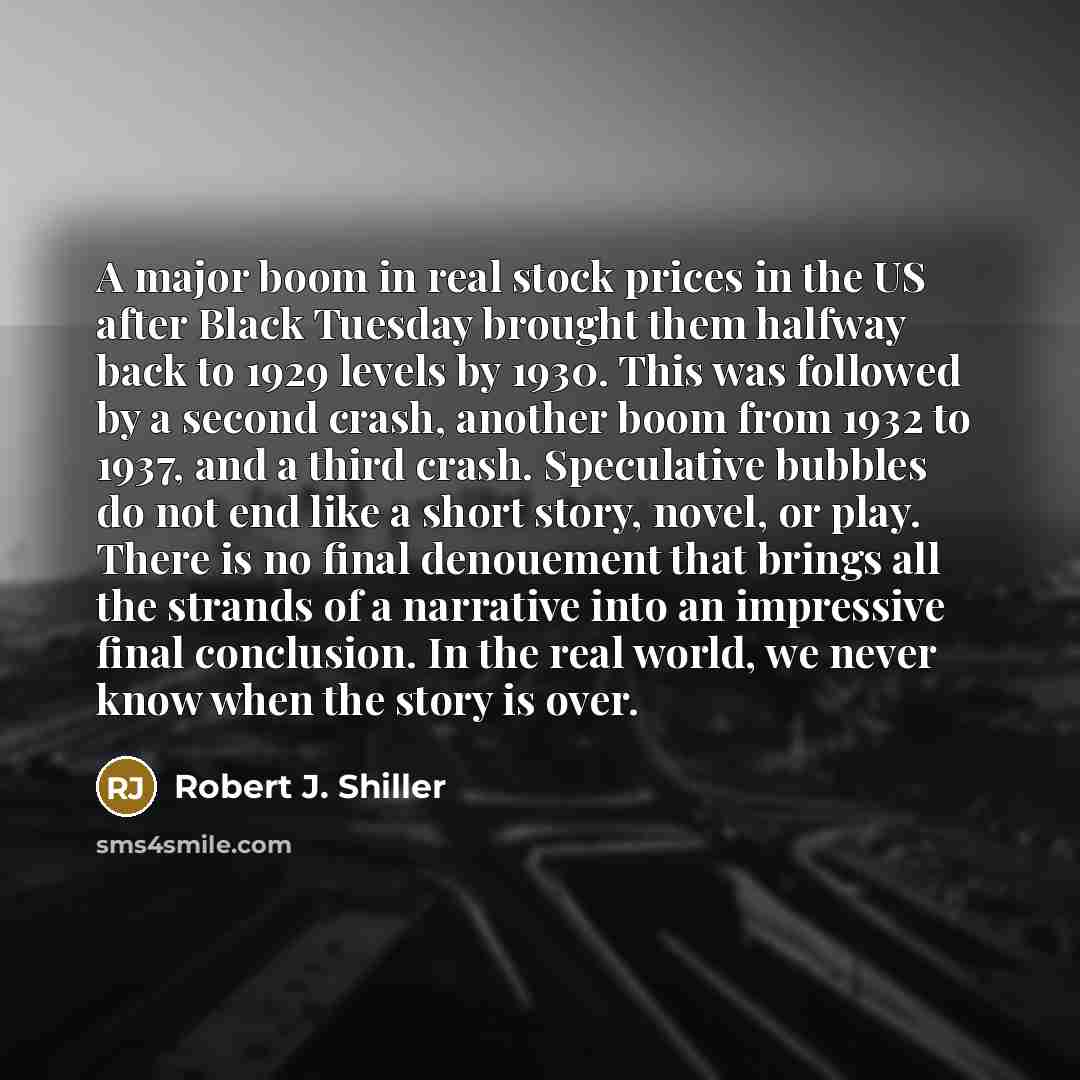 “A major boom in real stock prices in the US…” quote by Robert J. Shiller
