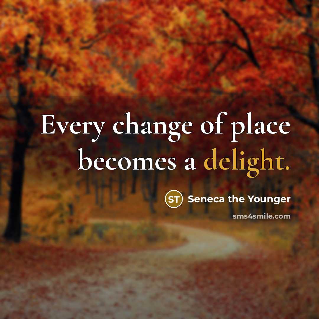 “Every change of place becomes a delight.…” quote by Seneca the Younger