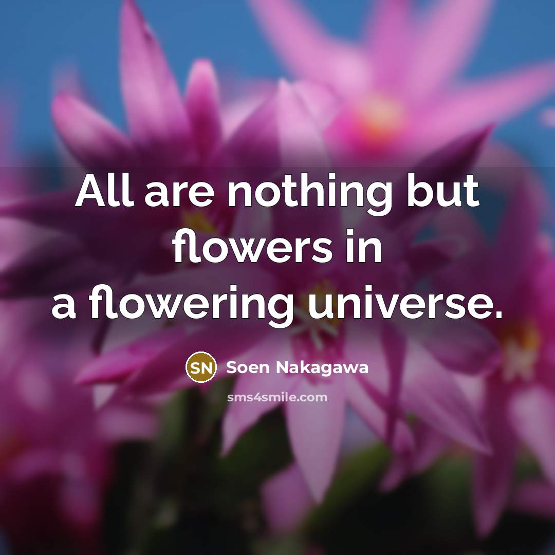 “All are nothing but flowers in a flowering universe.…” quote by Soen Nakagawa