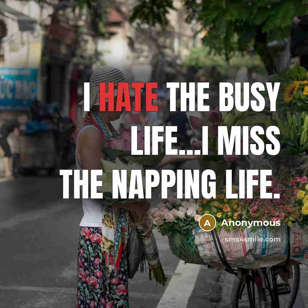 “I hate the busy life...I miss the napping life.…” quote by Anonymous