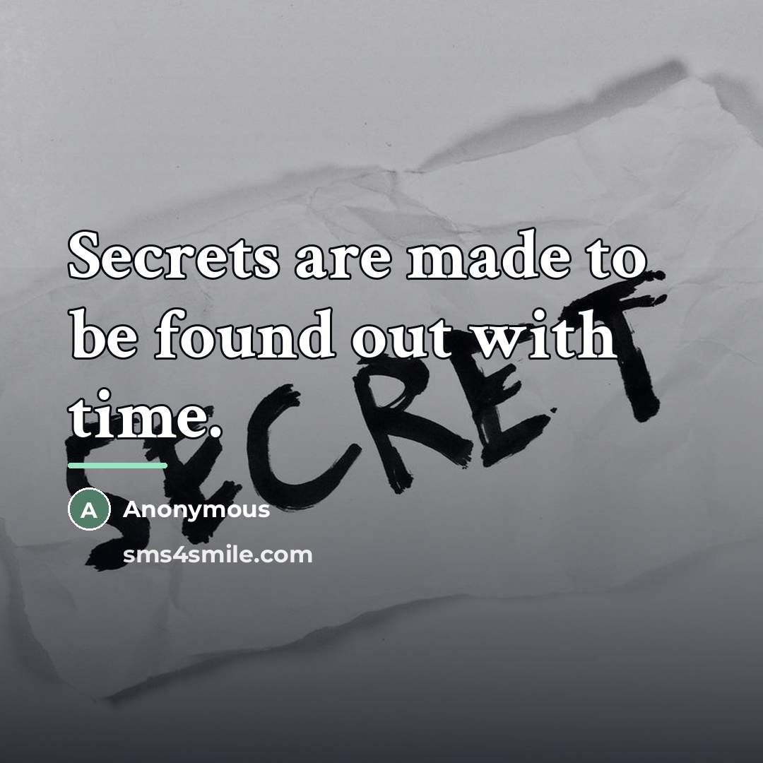 “Secrets are made to be found out with time.…” quote by Anonymous