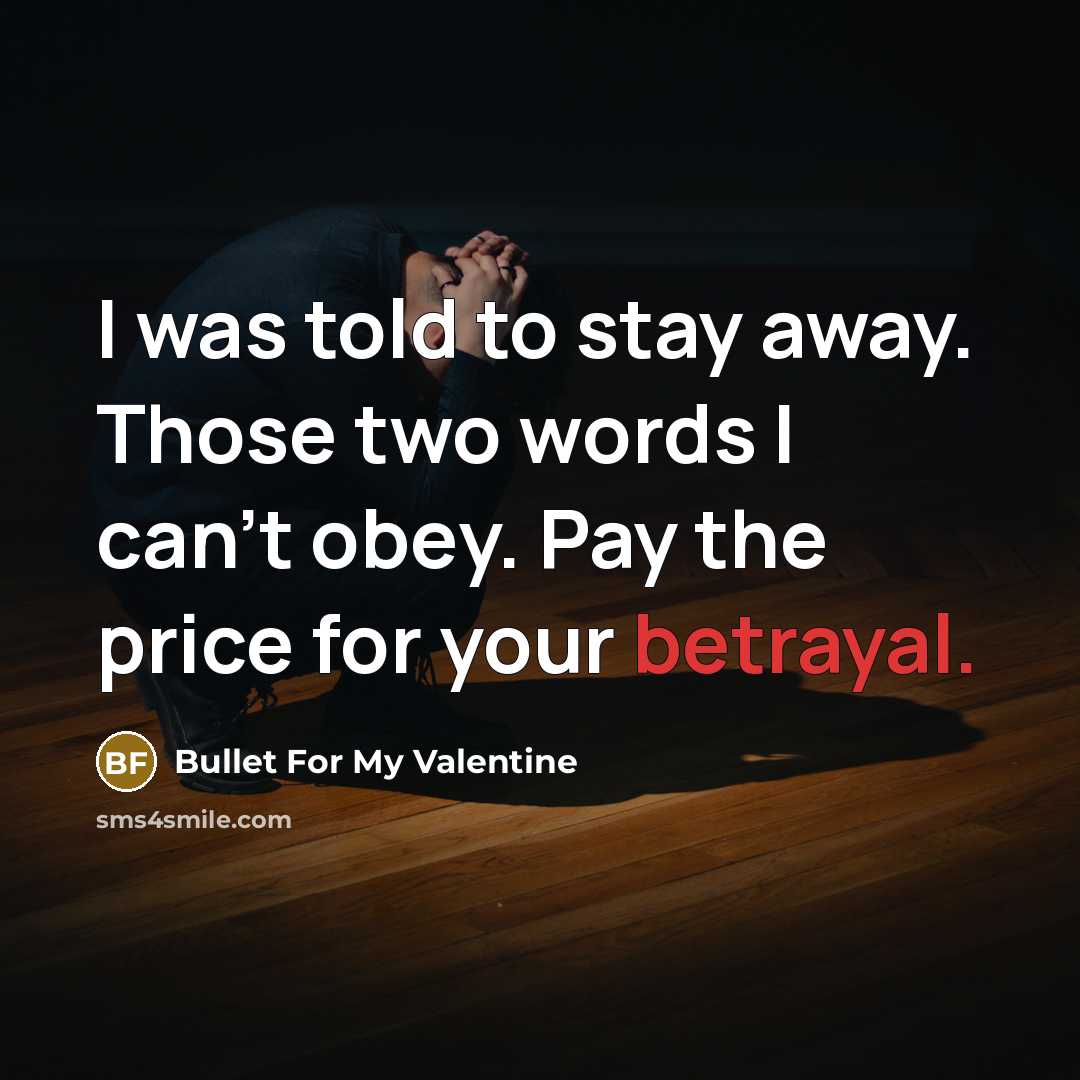 “I was told to stay away. Those two words I…” quote by Bullet For My Valentine
