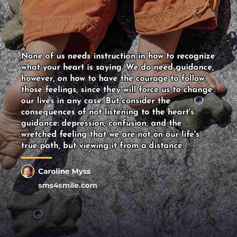 “None of us needs instruction in how to recognize what…” quote by Caroline Myss