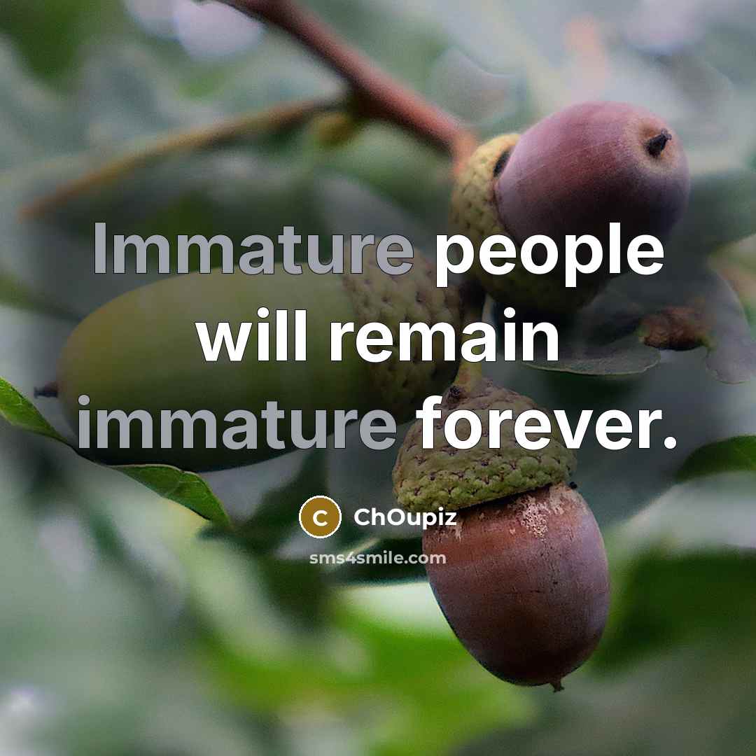 “Immature people will remain immature forever.…” quote by ChOupiz