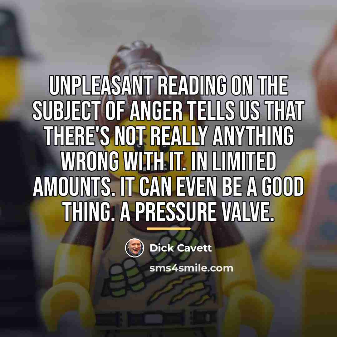 “Unpleasant reading on the subject of anger tells us that…” quote by Dick Cavett