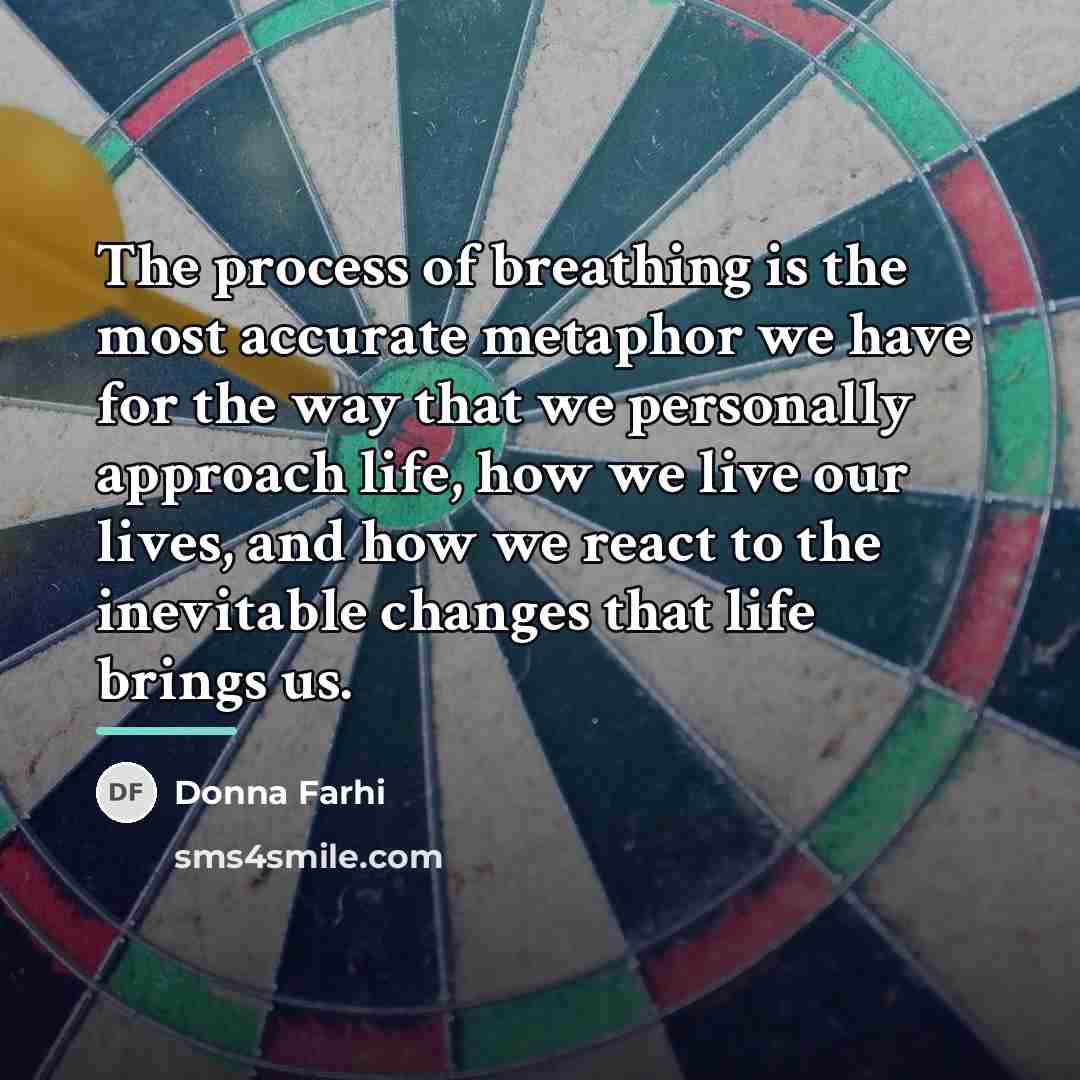 “The process of breathing is the most accurate metaphor we…” quote by Donna Farhi