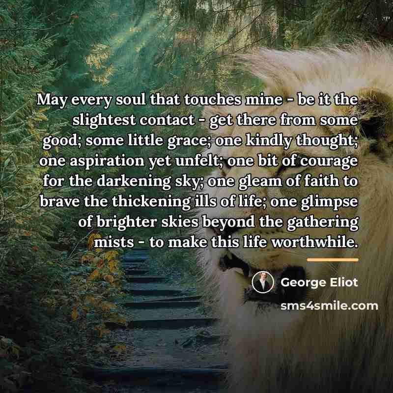 “May every soul that touches mine - be it the…” quote by George Eliot