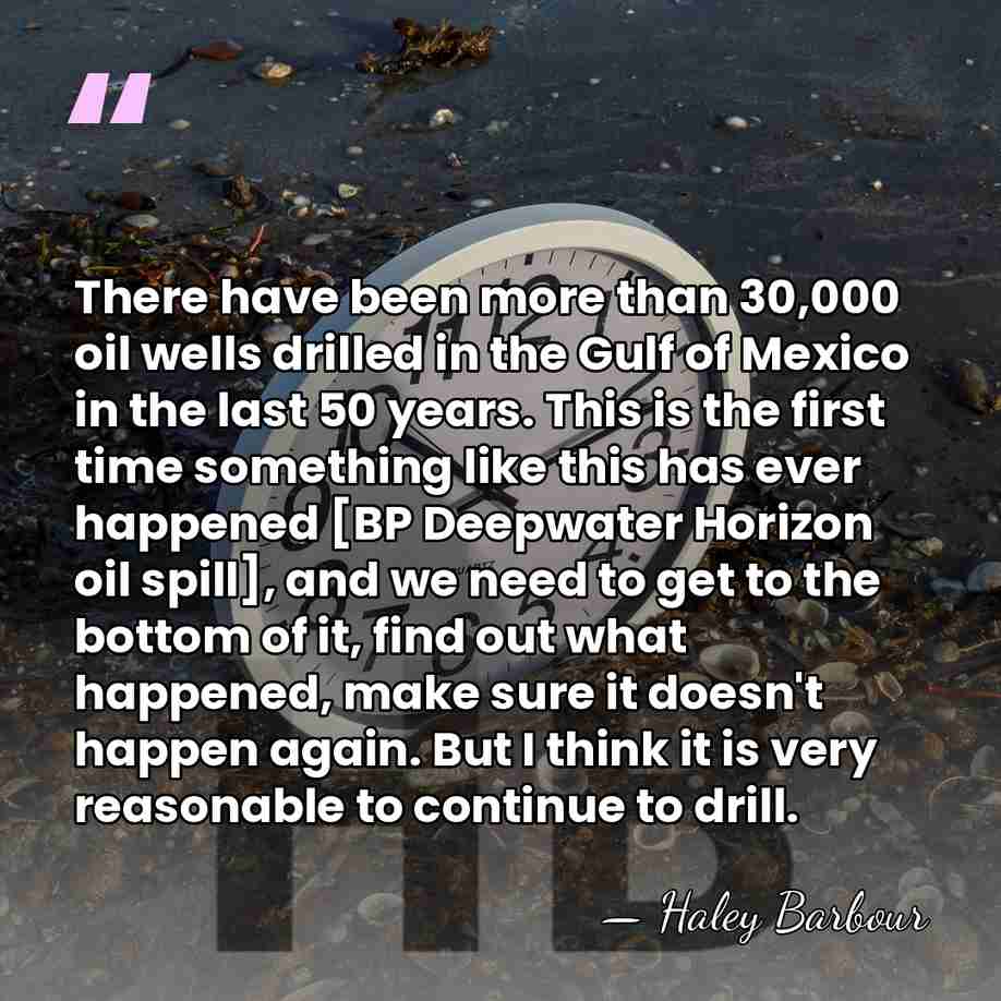 There have been more than 30,000 oil wells drilled in the Gulf&hellip; - Haley Barbour
