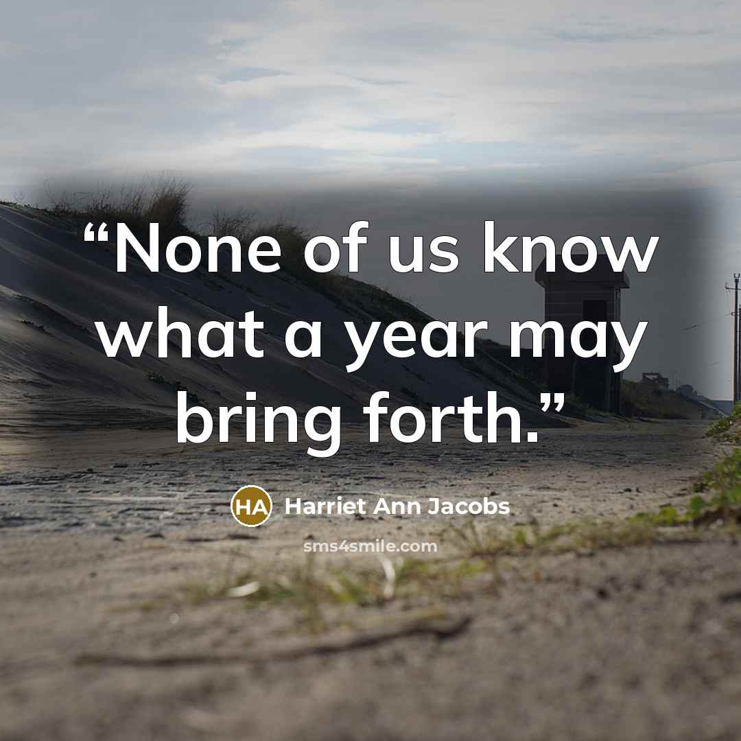 “None of us know what a year may bring forth.” quote by Harriet Ann Jacobs