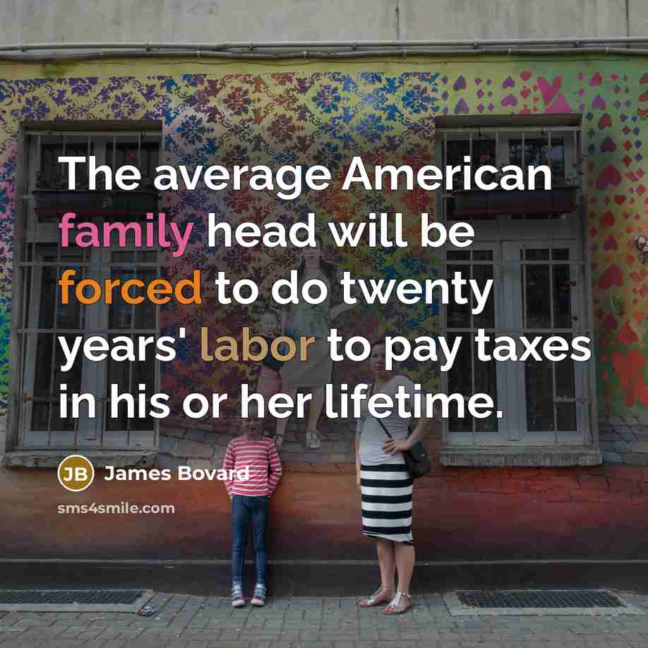 “The average American family head will be forced to do…” quote by James Bovard