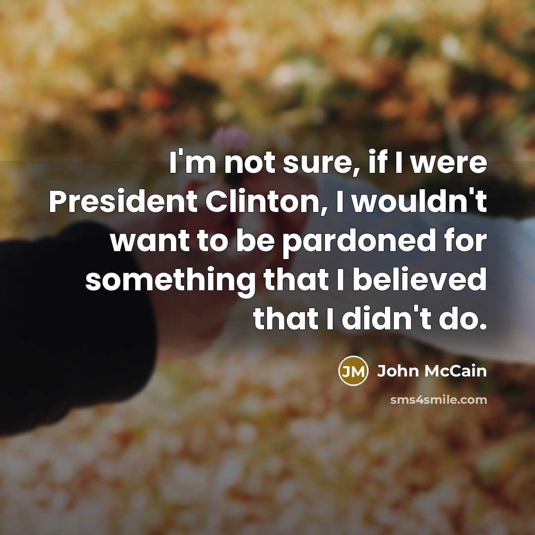 “I'm not sure, if I were President Clinton, I wouldn't…” quote by John McCain