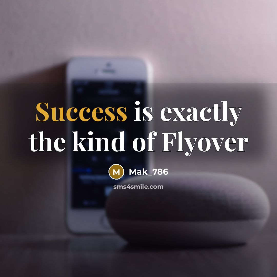 “Success is exactly the kind of Flyover…” quote by Mak_786