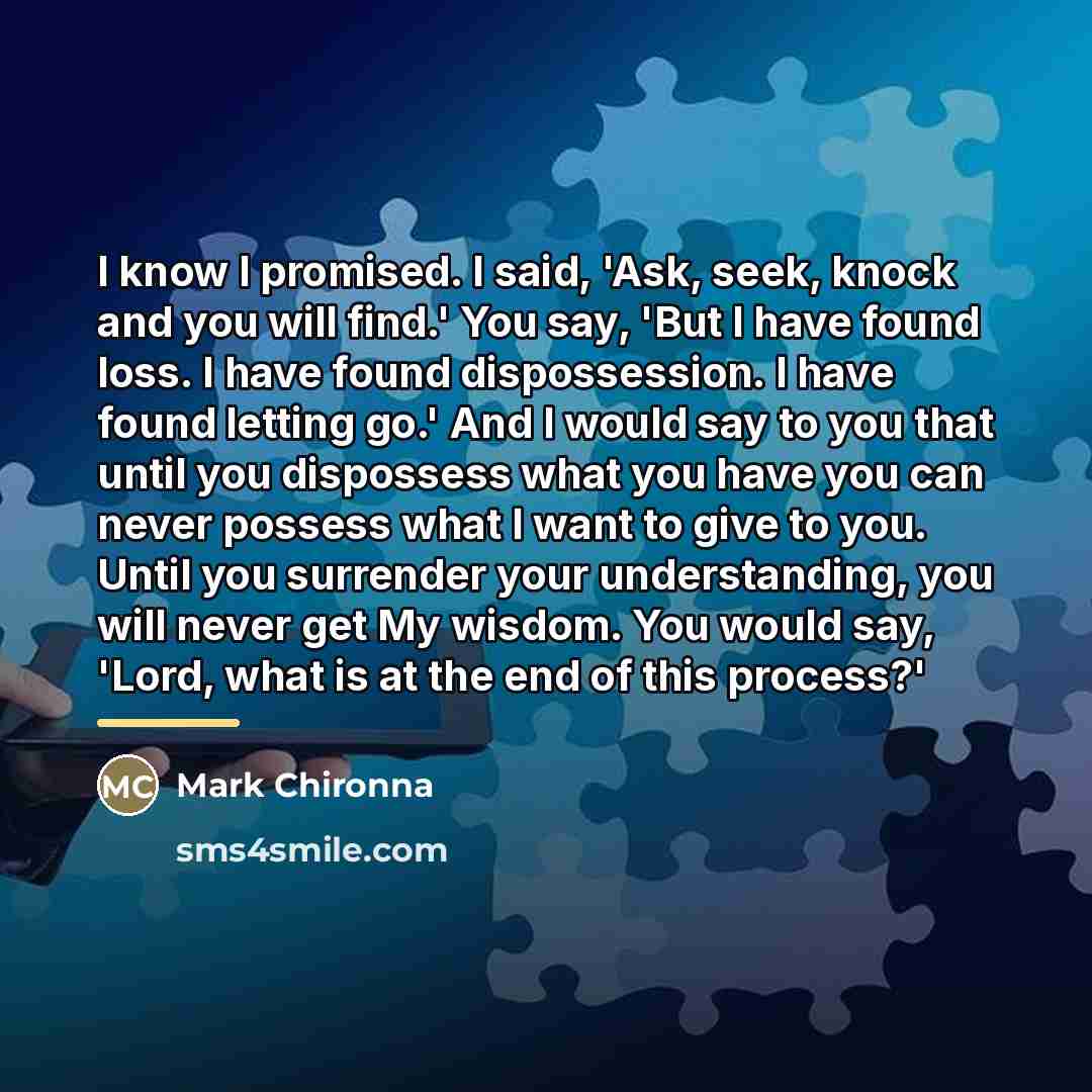 “I know I promised. I said, 'Ask, seek, knock and…” quote by Mark Chironna