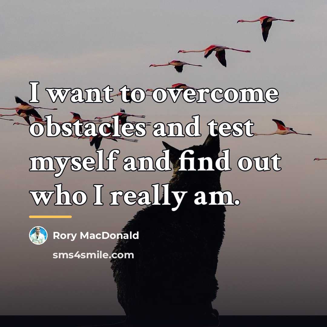 “I want to overcome obstacles and test myself and find…” quote by Rory MacDonald