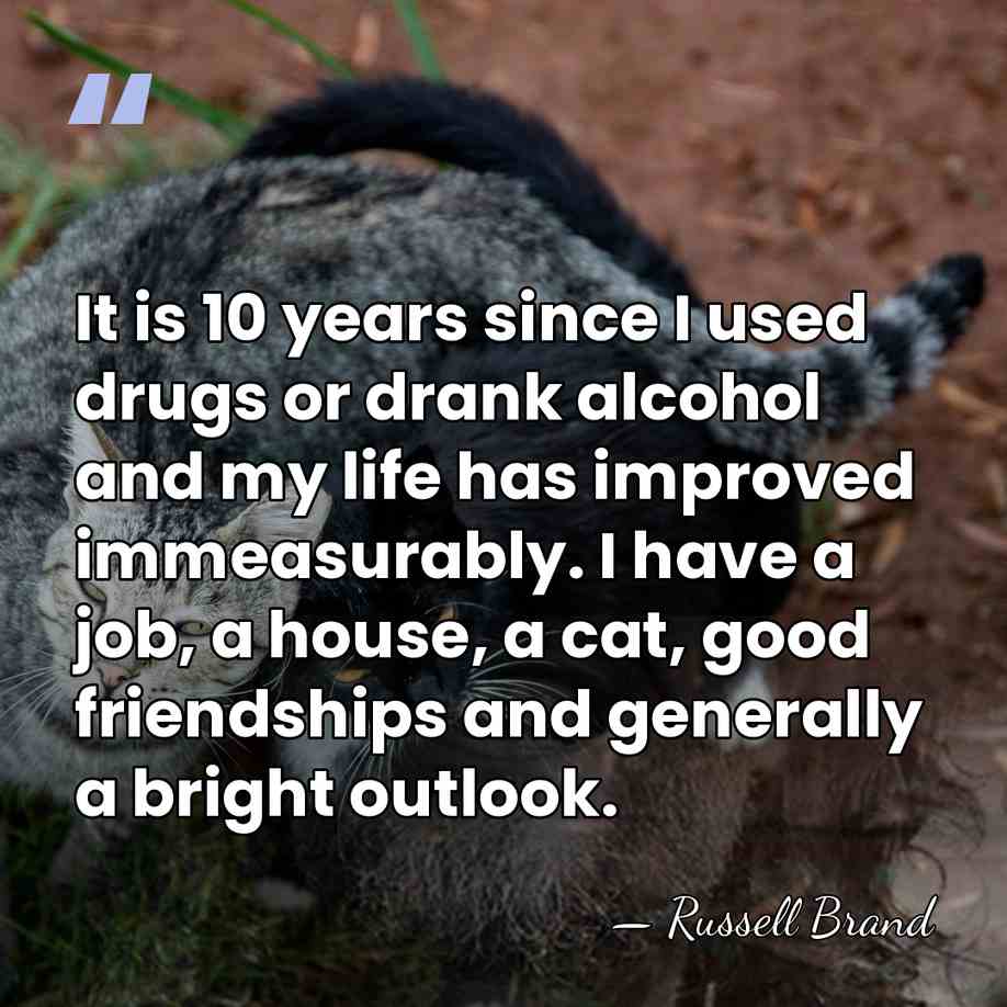 It is 10 years since I used drugs or drank alcohol and&hellip; - Russell Brand