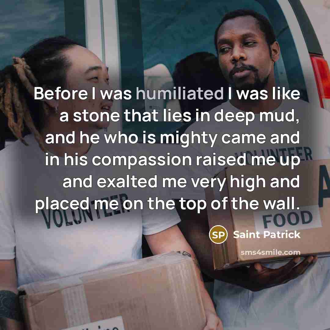 “Before I was humiliated I was like a stone that…” quote by Saint Patrick
