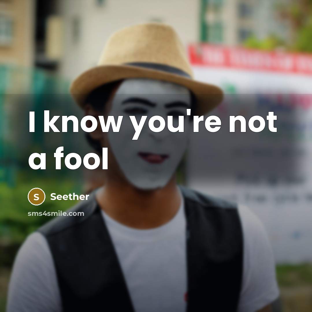 “I know you're not a fool…” quote by Seether