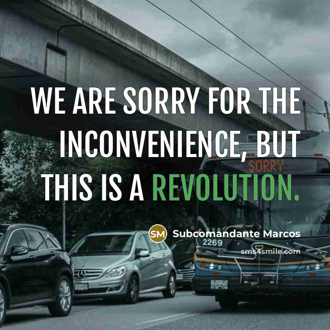 “We are sorry for the inconvenience, but this is a…” quote by Subcomandante Marcos