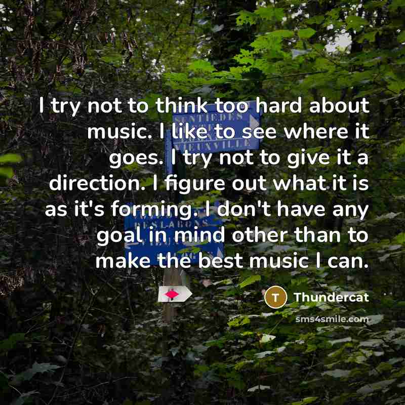 “I try not to think too hard about music. I…” quote by Thundercat