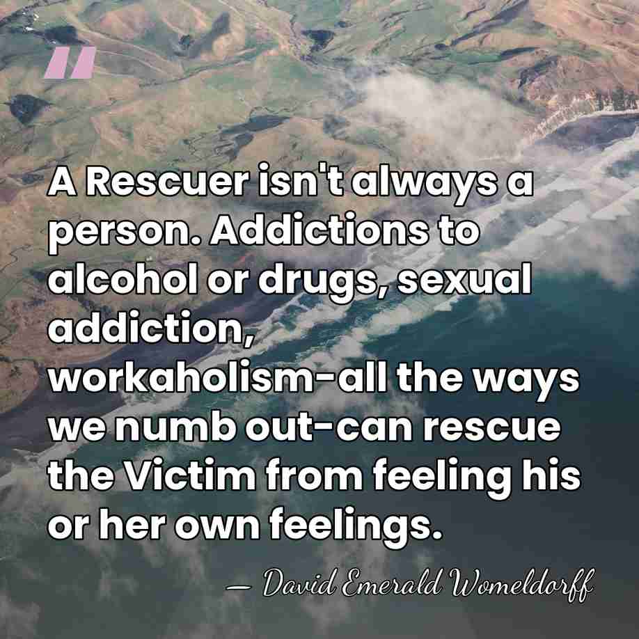 A Rescuer isn't always a person. Addictions to alcohol or drugs, sexual&hellip; - David Emerald Womeldorff