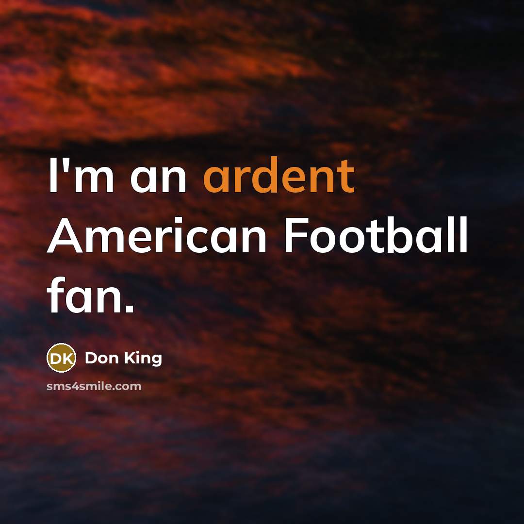 “I'm an ardent American Football fan.” quote by Don King